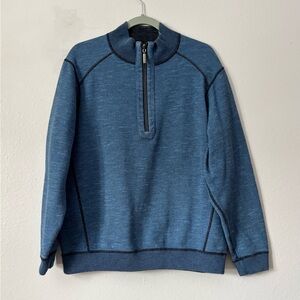 Tommy Bahama Half - Zip Reversible Sweatshirt Navy / Grey M